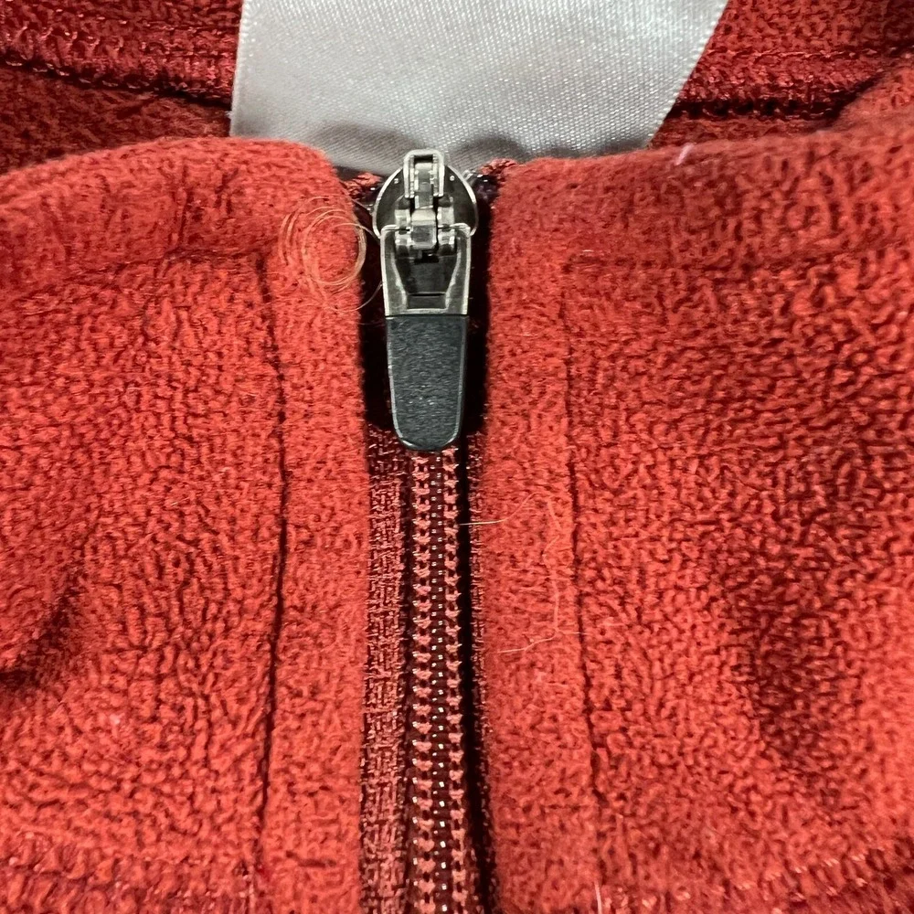 The North Face Pullover Fleece Mens Medium Red Long Sleeve 1/4 Zip Mock Neck‎
